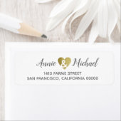 ロマンエレガントチ結婚ックの新郎新婦の住所 ラベル (インサイチュ)
