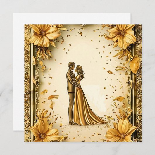 ロマンエレガントツ夫婦の金ゴールド結婚作品 セーブザデート (正面/裏面)