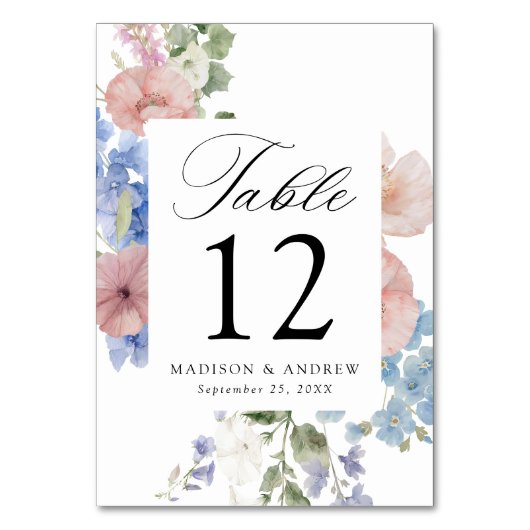 ロマンエレガントティウォーター色のフローラ結婚ズ テーブルナンバー (裏面)