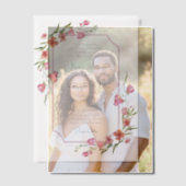 ロマンエレガントティウォーター色のフローラ結婚ズ ベラム紙招待状 (オフセット (カップル))