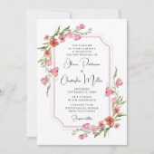ロマンエレガントティウォーター色のフローラ結婚ズ 招待状 (正面)