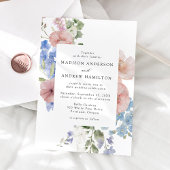 ロマンエレガントティウォーター色フローラフレ結婚ーム 招待状