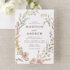 ロマンエレガントティウォーター色フローラ結婚リース 招待状