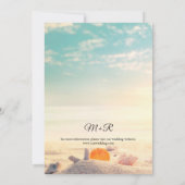 ロマンエレガントティカルトロピカルプラムビーチ結婚式 招待状 (裏面)