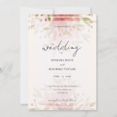 ロマンエレガントティカントリーフローラテラコッタ赤面 招待状 (正面)