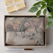 ロマンエレガントティガールフローラ抽象芸術アートコラージュ 薄葉紙 (ギフト)