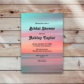 ロマンエレガントティサンセットスカイビーチブライダルシャワー 招待状