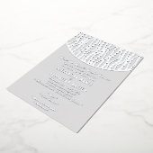 ロマンエレガントティックなスクリプ結婚トのグレー真珠 箔招待状 (回転した状態)