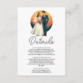 ロマンエレガントティックな新郎新婦サンセット結婚ズ エンクロージャーカード (正面)