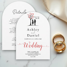 ロマンエレガントティックな白黒のカップル結婚ズ 招待状