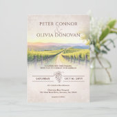 ロマンエレガントティックな素朴ヴィンヤ結婚ード 招待状 (スタンド正面)