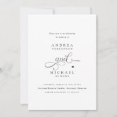 ロマンエレガントティックな結婚ハート結婚 招待状 (正面)