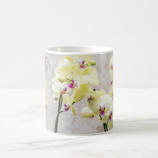 ロマンエレガントティッククリーム&薄紫ラン コーヒーマグカップ (中央)