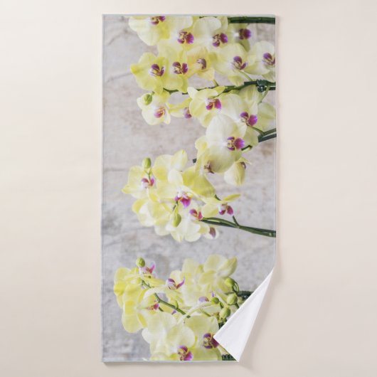 ロマンエレガントティッククリーム&薄紫ラン バスタオル (バスタオル)