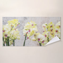 ロマンエレガントティッククリーム&薄紫ラン バスタオル