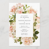 ロマンエレガントティックバラウォーター結婚カラー 招待状 (正面)