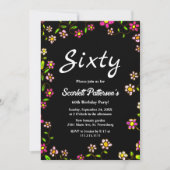 ロマンエレガントティックバラライツフローラ60th誕生日 招待状 (正面)