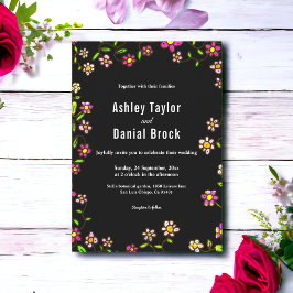 ロマンエレガントティックバラライツボホフローラ結婚ズ 招待状