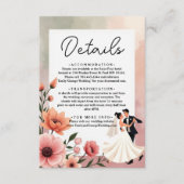 ロマンエレガントティックバラ新郎新婦フローラ結婚ズ エンクロージャーカード (正面)