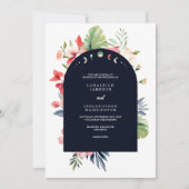 ロマンエレガントティックフローラアーチトロピカル結婚ズ 招待状 (正面)