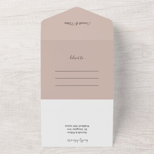 ロマンエレガントティックフローラウォーターカラーアート オールインワン招待状 (外側)