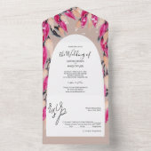 ロマンエレガントティックフローラウォーターカラーアート オールインワン招待状 (内側)