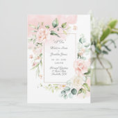 ロマンエレガントティックフローラウォーター色結婚スクリプト 招待状 (スタンド正面)