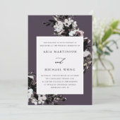 ロマンエレガントティックフローラパープル結婚ズ 招待状 (スタンド正面)