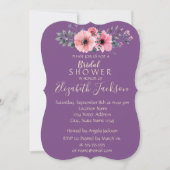 ロマンエレガントティックフローラブライダルシャワー 招待状 (正面)