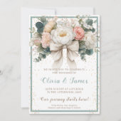 ロマンエレガントティックフローラボー結婚ズ 招待状 (正面)