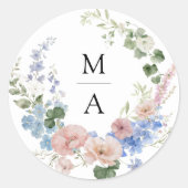 ロマンエレガントティックフローラモノグ結婚ラム ラウンドシール (正面)