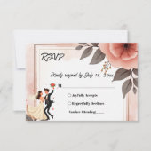 ロマンエレガントティックフローラ新郎新婦結婚ズ 出欠カード (正面)