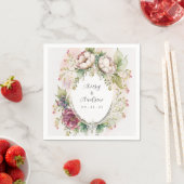 ロマンエレガントティックフローラ結婚ズ スタンダードカクテルナプキン (インサイチュ)