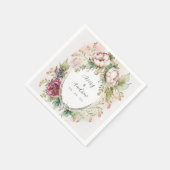 ロマンエレガントティックフローラ結婚ズ スタンダードカクテルナプキン (角)