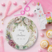 ロマンエレガントティックフローラ結婚ズ ペーパープレート (パーティー)