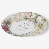 ロマンエレガントティックフローラ結婚ズ ペーパープレート (アングル)