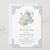 ロマンエレガントティックブライダルティーパーティーブライダルシャワー 招待状 (正面)