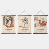 ロマンエレガントティックレトロミッドクラシックセンチュリー結婚ズ 吊り下げ型タペストリー (トリプル)