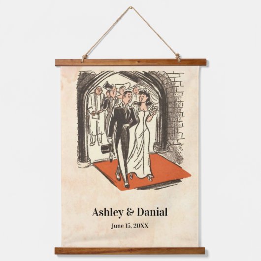 ロマンエレガントティックレトロミッドクラシックセンチュリー結婚ズ 吊り下げ型タペストリー (正面)