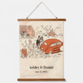 ロマンエレガントティックレトロミッドクラシックセンチュリー結婚ズ 吊り下げ型タペストリー (正面3)