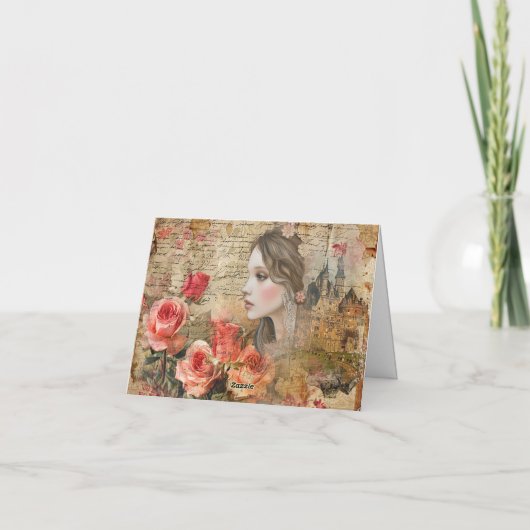 ロマンエレガントティック抽象芸術ア空白のートノートカード シーズンカード (裏面)