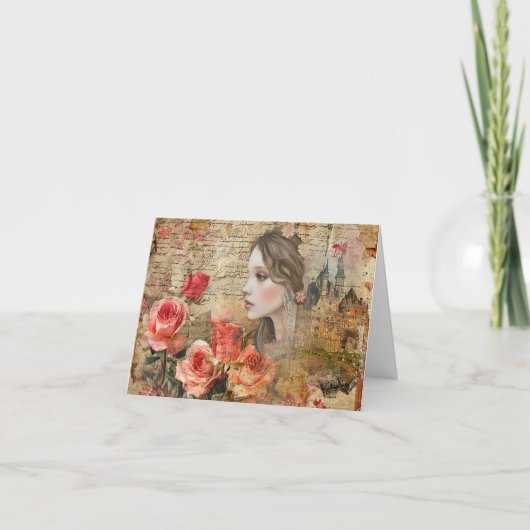 ロマンエレガントティック抽象芸術ア空白のートノートカード シーズンカード (正面)