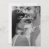 ロマンエレガントティック白黒1フォト結婚ズ 招待状 (正面)