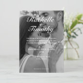 ロマンエレガントティック白黒1フォト結婚ズ 招待状 (スタンド正面)