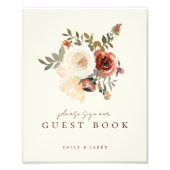 ロマンエレガントティック秋フローラゲストブックサイン フォトプリント            (正面)