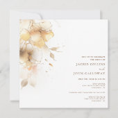 ロマンエレガントティック秋フローラ結婚ズ 招待状 (正面)