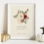 ロマンエレガントティック秋フローラ結婚式の引き出物標識 フォトプリント           