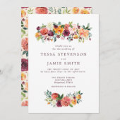 ロマンエレガントティック秋フローラ結婚式招待状 招待状 (正面/裏面)