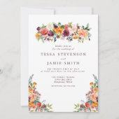 ロマンエレガントティック秋フローラ結婚式招待状 招待状 (正面)