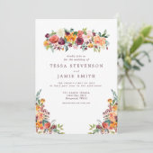 ロマンエレガントティック秋フローラ結婚式招待状 招待状 (スタンド正面)